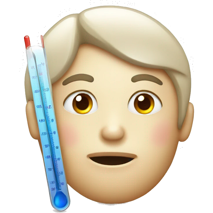 human face, fever, high temperature thermometer emoji