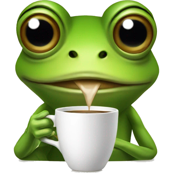 frog drinking coffee emoji
