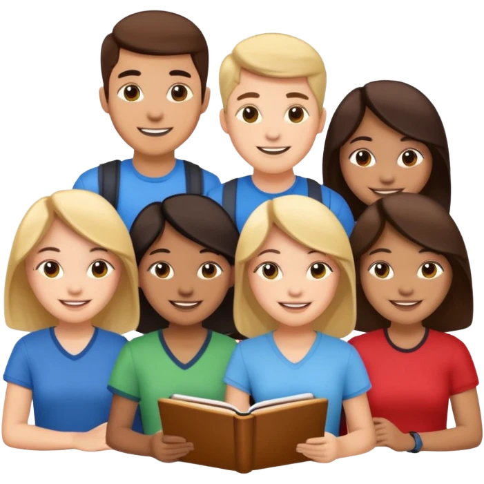 educational project, group of students emoji