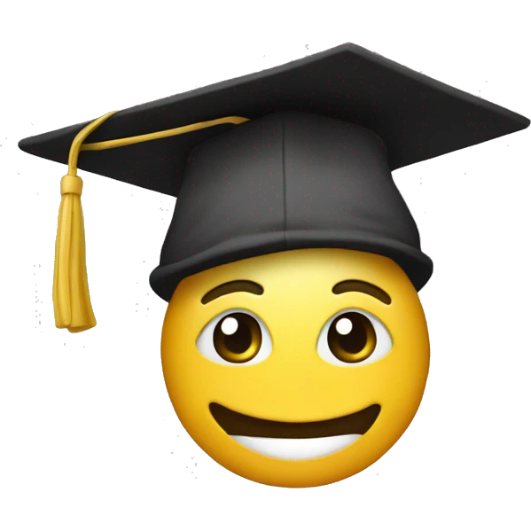 student with student's hat. he is happy emoji