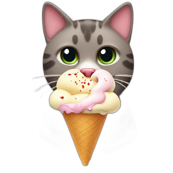 cat with ice cream emoji
