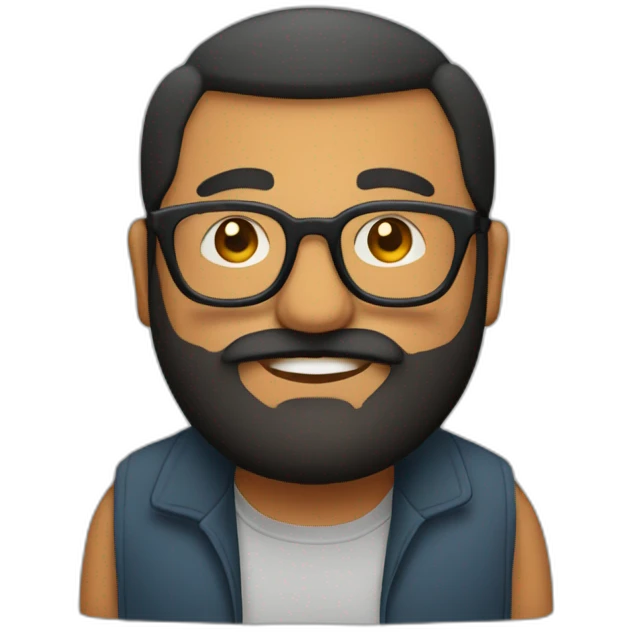 chubby-indian-guy-with-long-beard-and-glasses-and-very-short-hair emoji