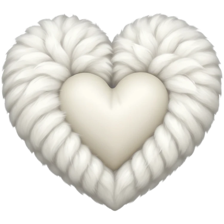 white fur heart, large clumps of wool emoji