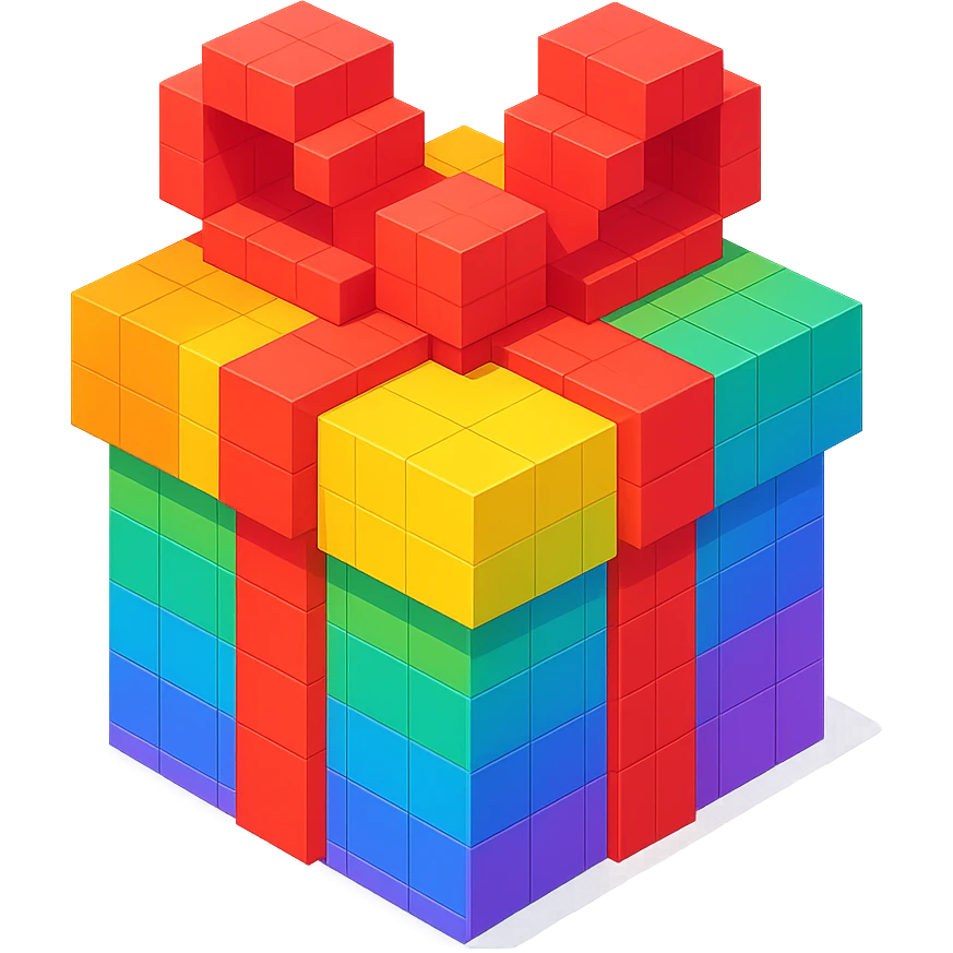Rainbow gift emoji