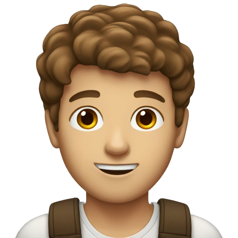 selfie of a brown haired boy Apple iphone emoji