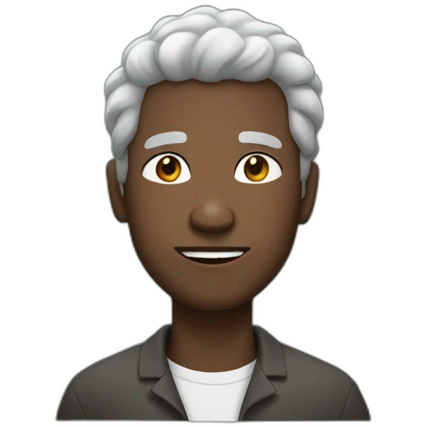 black man with grey and white hair and a goatie emoji