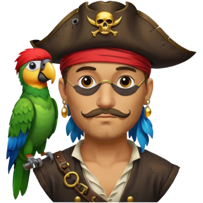 pirate and parrot emoji
