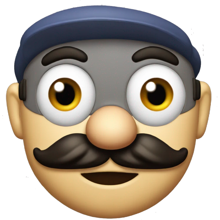 super mario with derp eyes and a bigger mustache emoji