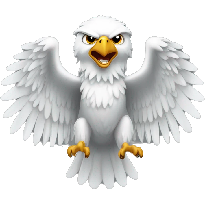 white eagle wings open screaming angry emoji