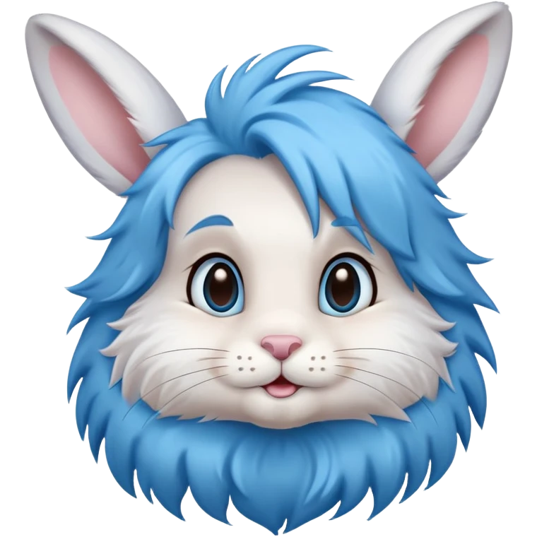 pretty easter boy bunny with blue hair emoji