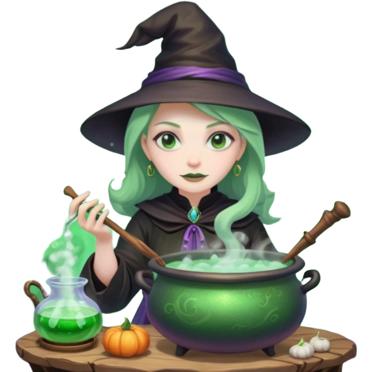 green witch cooking potion emoji