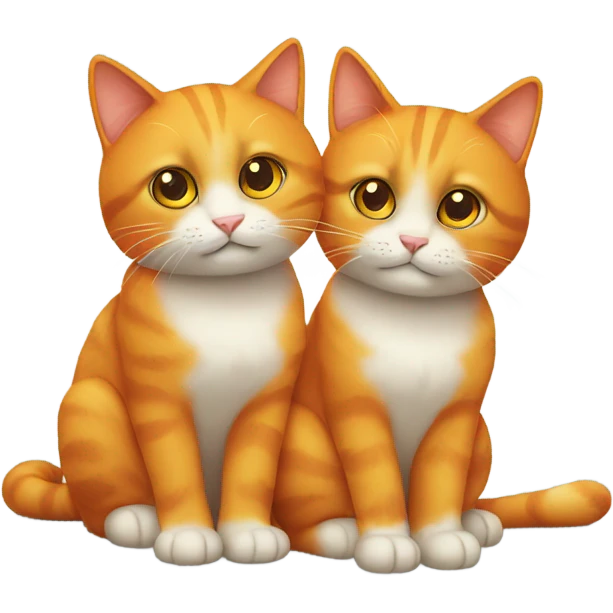 two orange cats together emoji
