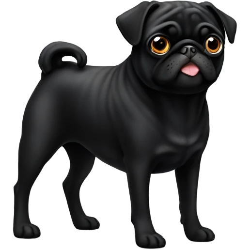 black pug with long legs emoji