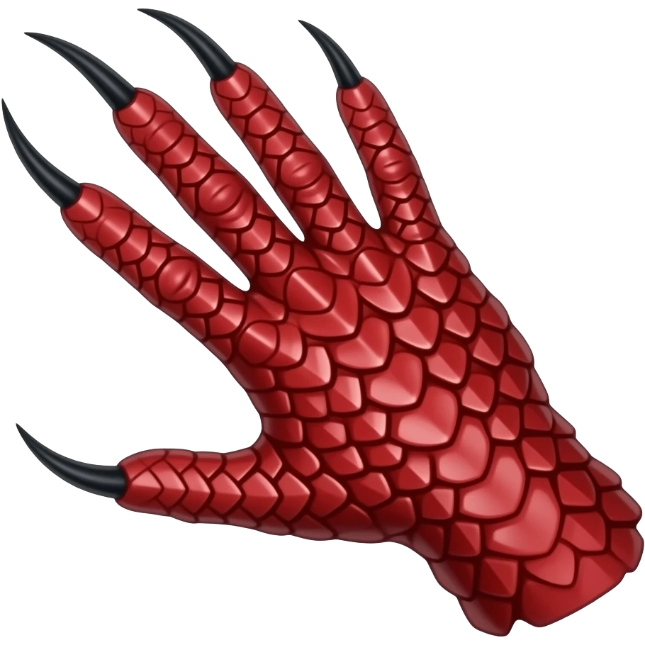 hand with red scales and black hooked claws emoji