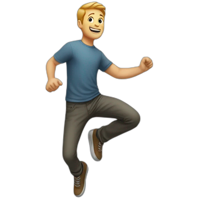 full length white man jump up emoji