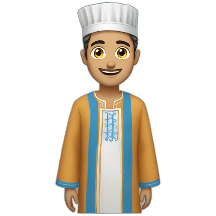 The man of Chefchaouen is a traditional Moroccan costume emoji