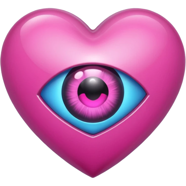 A black heart Gem with a pink eye in the center emoji