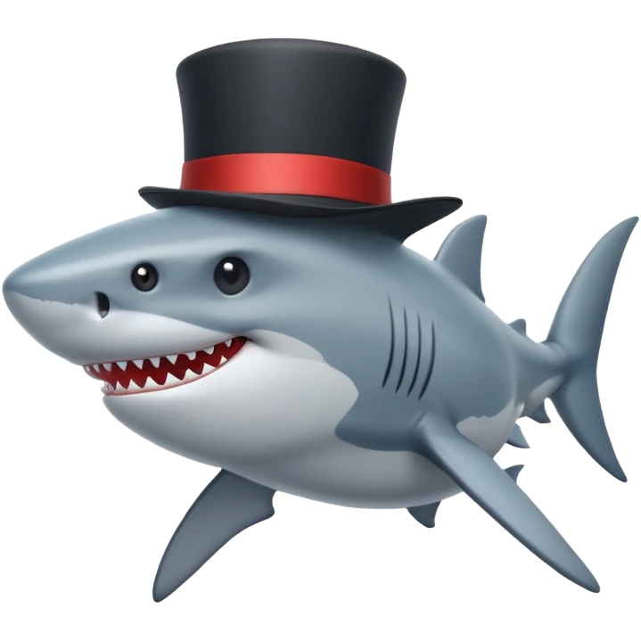 Shark with a top hat emoji