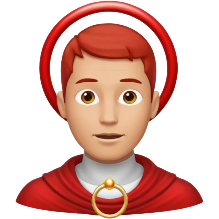 Red man with ring above head  emoji