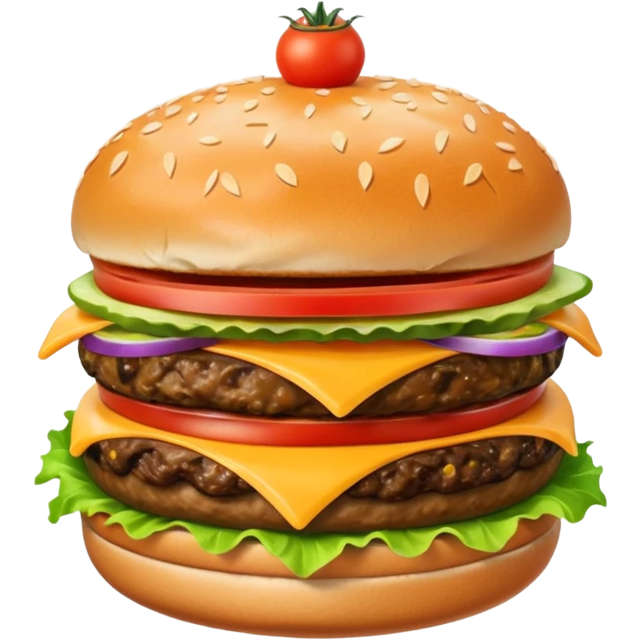 single patty cheeseburger with classic toppingsz emoji