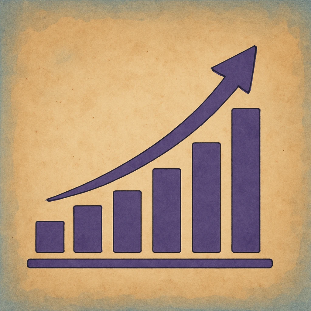 growth graph in purple, ghibli style emoji