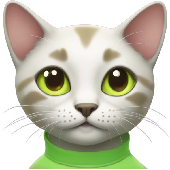 Cat wearing a lime green shirt that says Brat  emoji