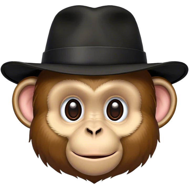 Monkey with a black hat emoji