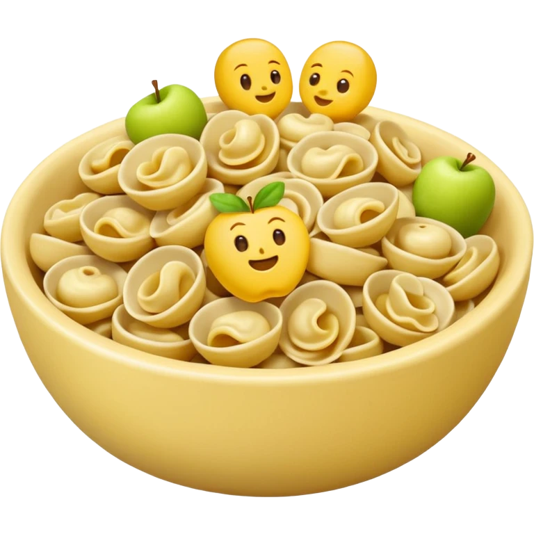 realistic, appetizing bowl of orecchiette pasta as an emoji, Apple emoji style emoji