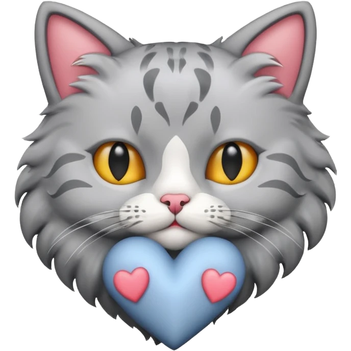 heart cats 4 grey emoji