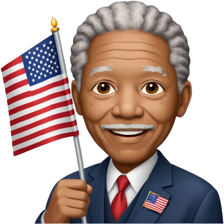 morgan freeman holding an american flag emoji
