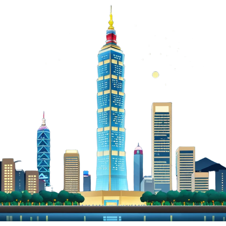 Taipei 101 at night emoji