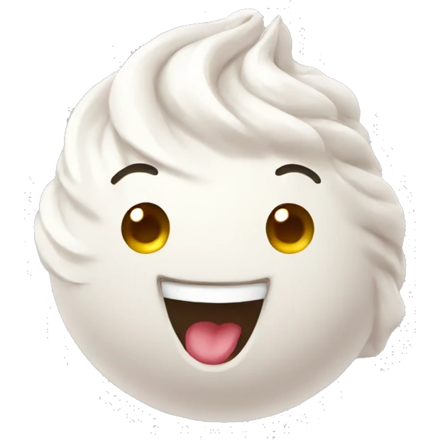 White and happy Merengue emoji