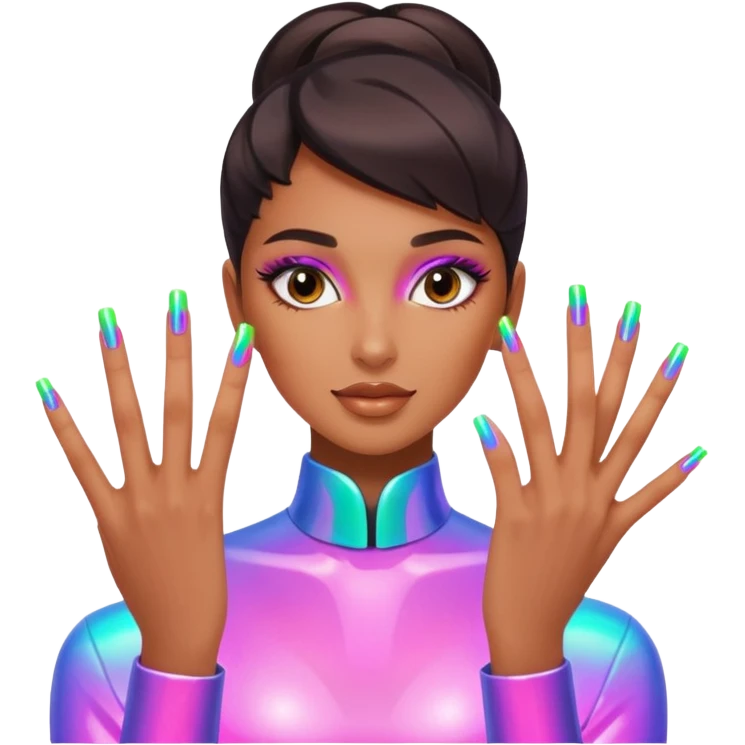 futuristic nail artist emoji