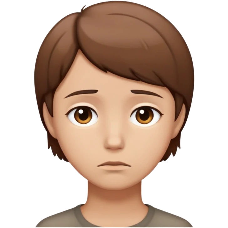 sad person with brown short hair emoji