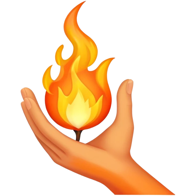 Hand holding flame  emoji