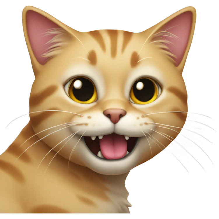 cat biting its lips emoji