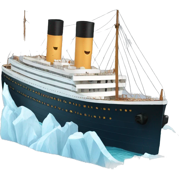 titanic sinking with iceberg emoji