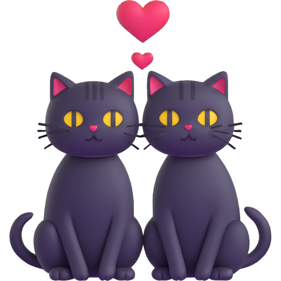 two emo cats in love emoji