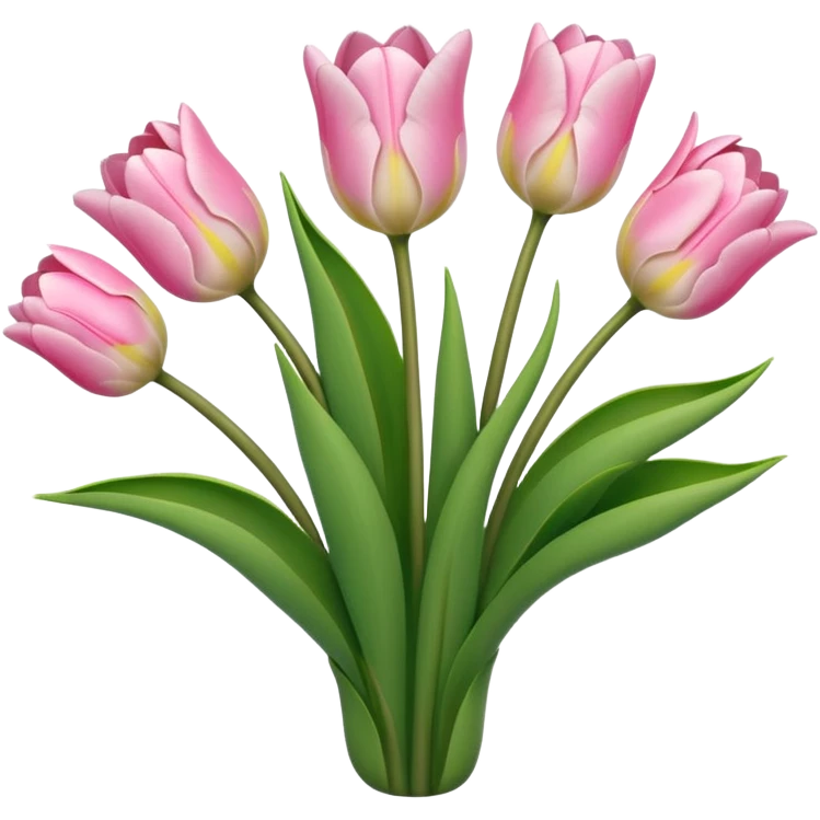Aesthetic and adorable tulips soft pink emoji