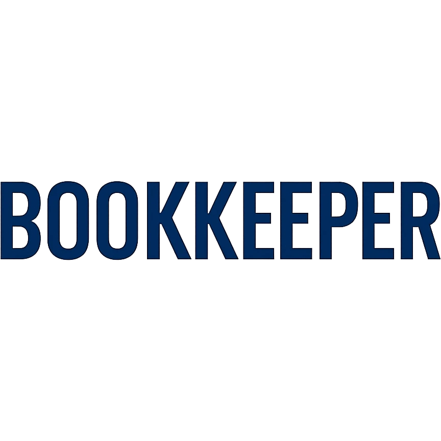 the word BOOKKEEPER in a clear and creative style, suitable for a logo or icon emoji