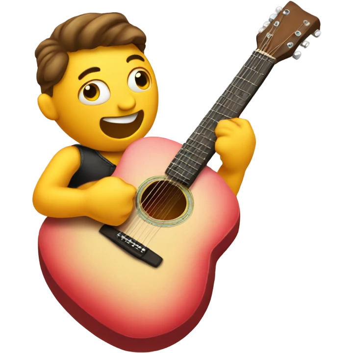 A heart playing the guitar. emoji