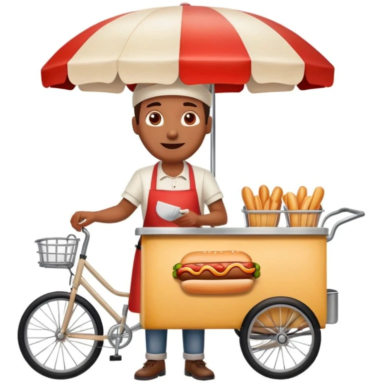 hotdog seller in New York with cart emoji