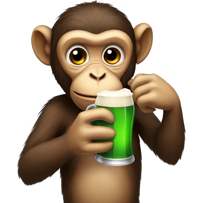 monkey drinking beer emoji