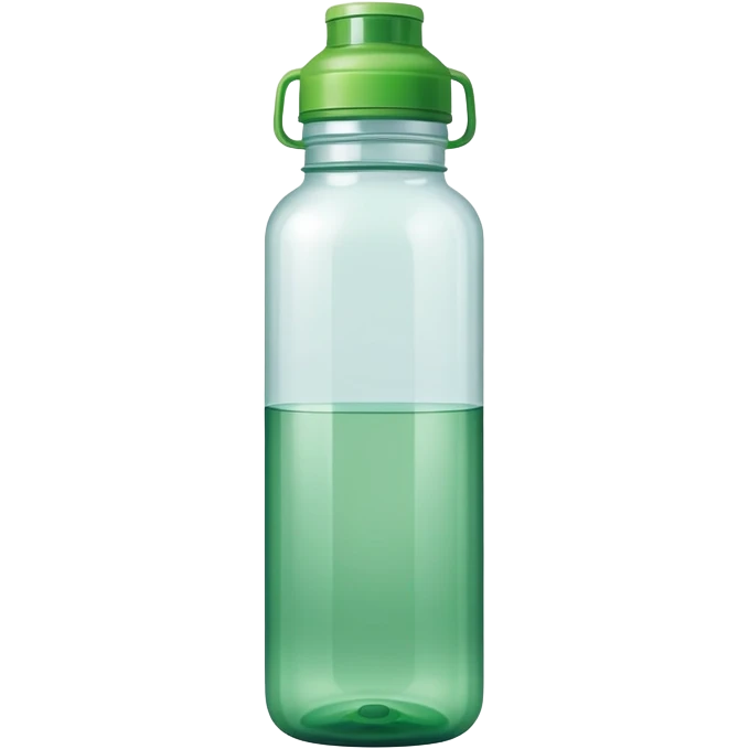 squared shape water bottle in green color, make sure the width and height if image must be equal in size, no need to add face, no emoji,  emoji