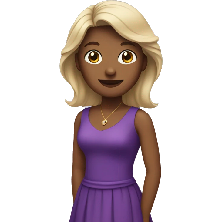 Woman in purple dress emoji