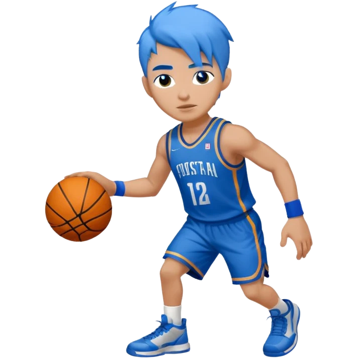 basketball player with blue hair emoji