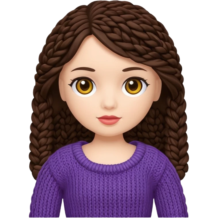 brunette knitted doll emoji