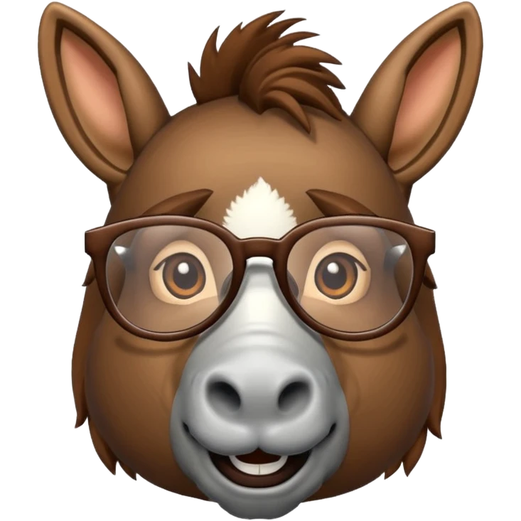 Donkey with glasses emoji