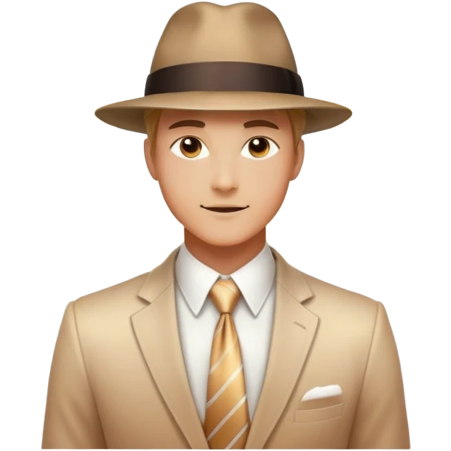 Glowing masculine energy with integrated fashion accessories like hat and tie, ethereal style inspiration, flowing aura emoji
