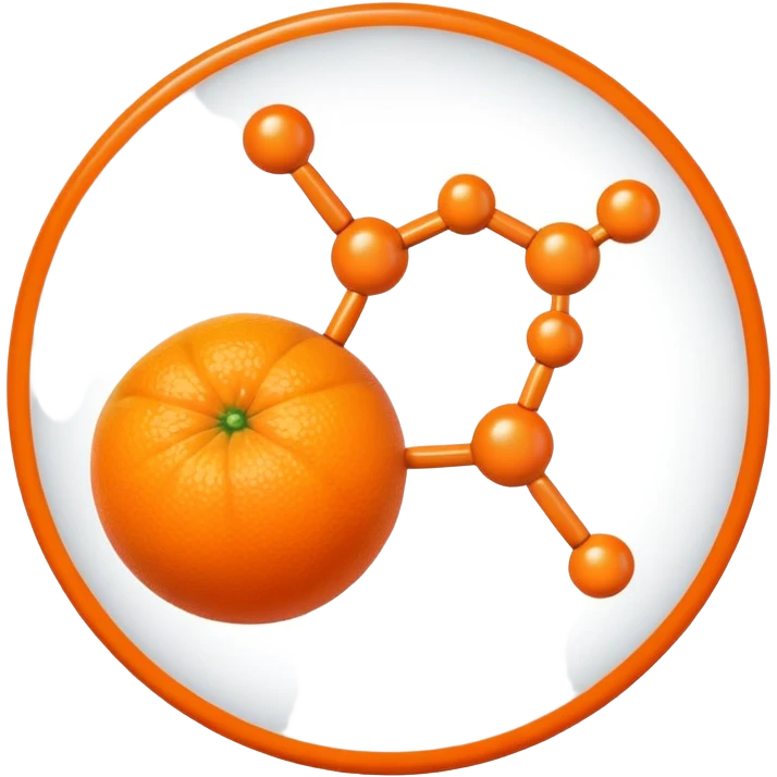 orange with vitamin C molecule emoji